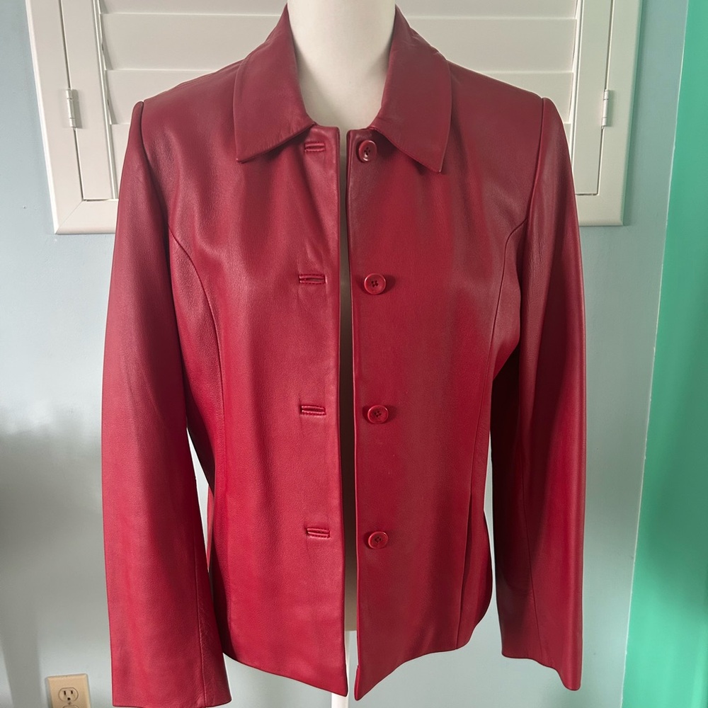 Valerie Stevens Red Leather Jacket